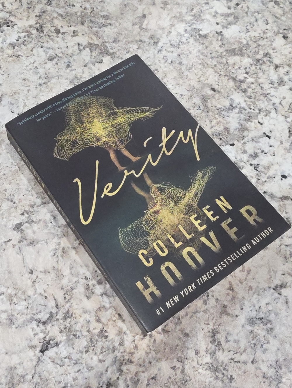 Verity by Colleen Hoover - Black & Gold Paperback Novel